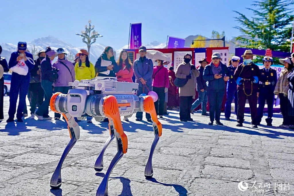 11月4日，拉萨消防指战员向群众展示消防装备器材。人民网记者 次仁罗布摄
