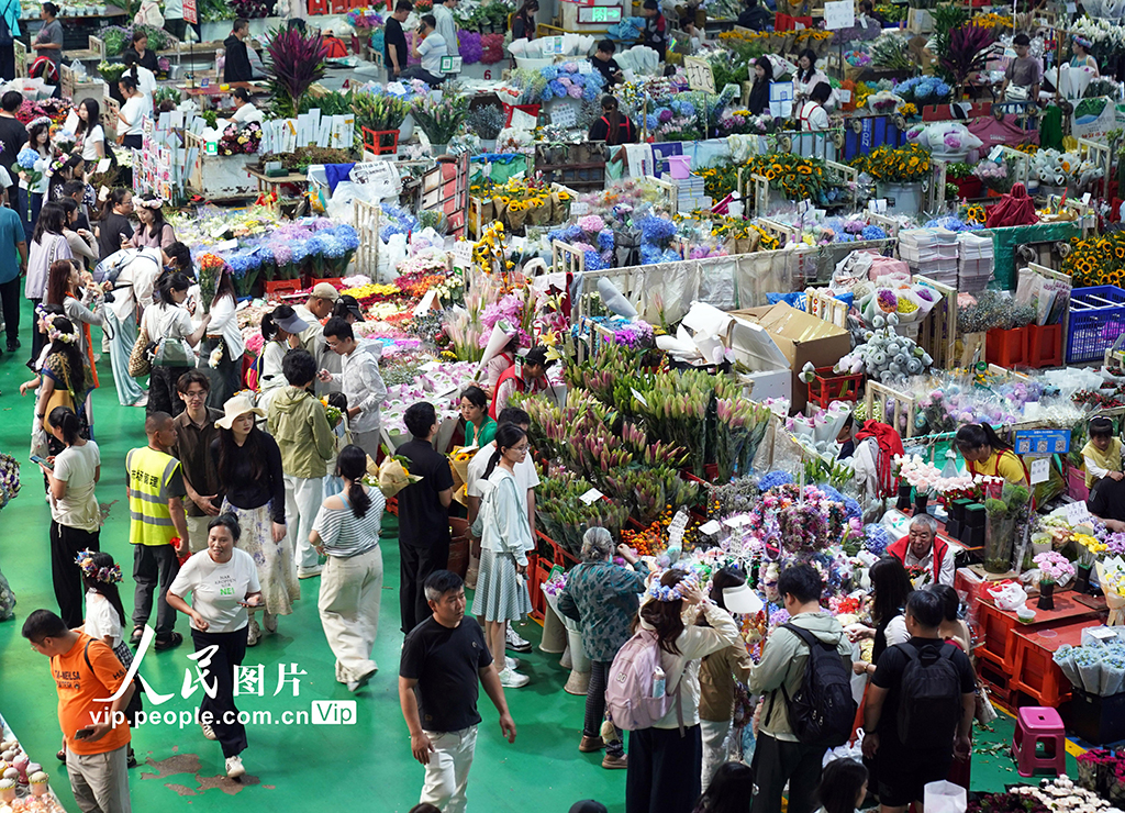 云南昆明：斗南花卉市场人气旺【4】